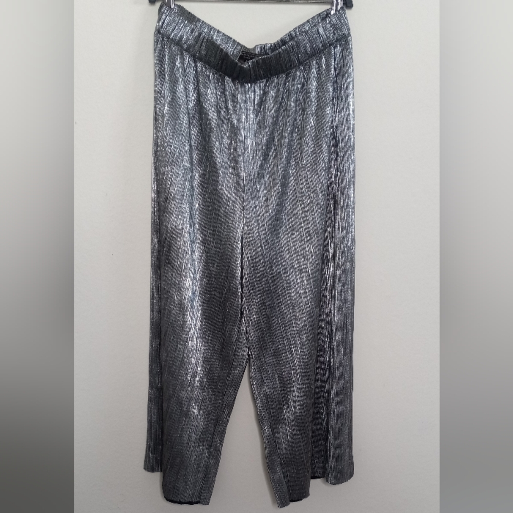 Zara metallic culottes wide leg pants